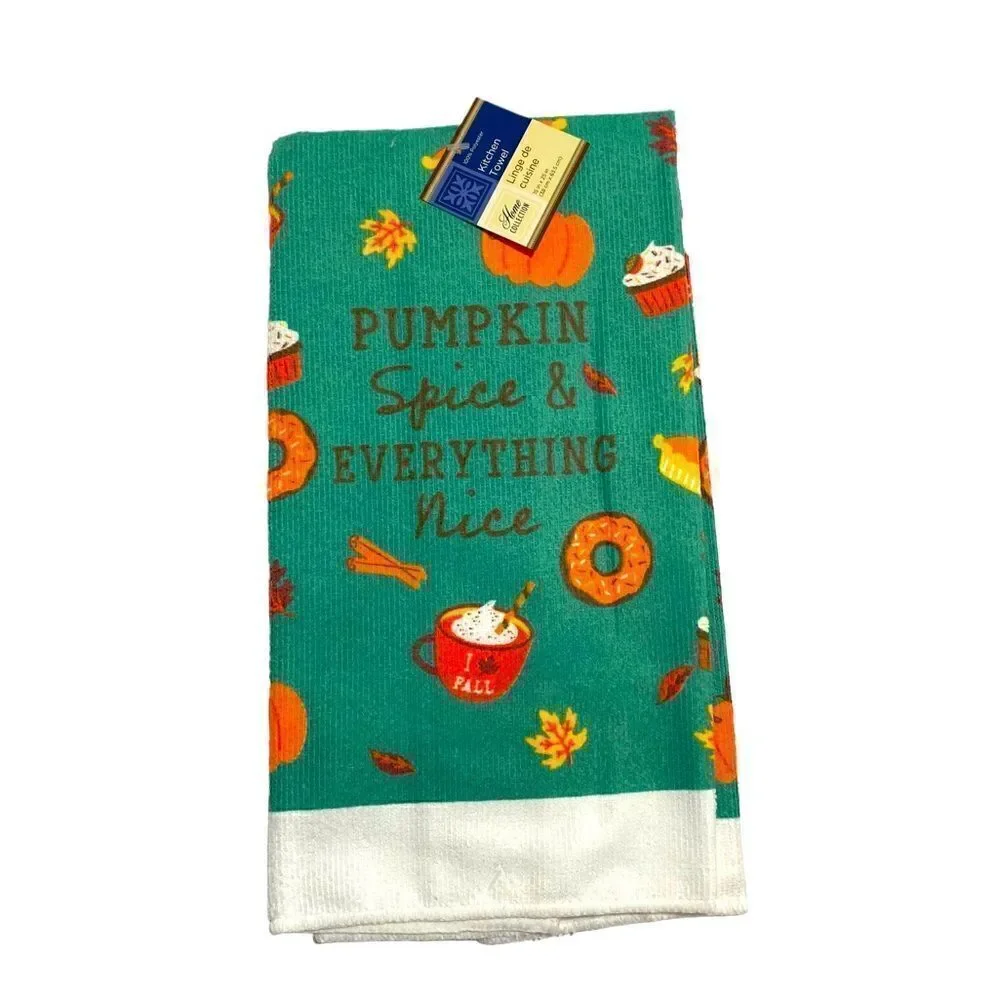 NWT 4 Piece Thanksgiving Kitchen Set Pot Holders/ Oven Mitts & Towel